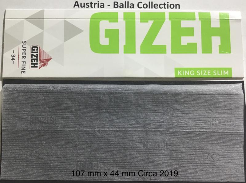 Austria Gizeh 1.a 107 x 44  Green Super Fine KS Slim 34 pk Watermark Gizeh
