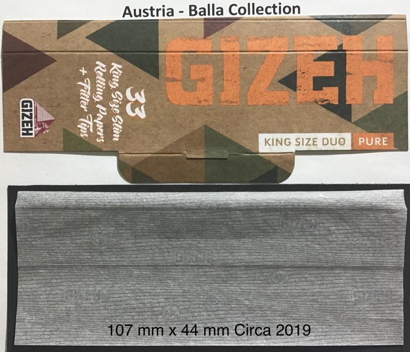 Austria Gizeh 6.c 107 x 44 Extra Fine Pure KS 33 pk + tips Watermark Gizeh