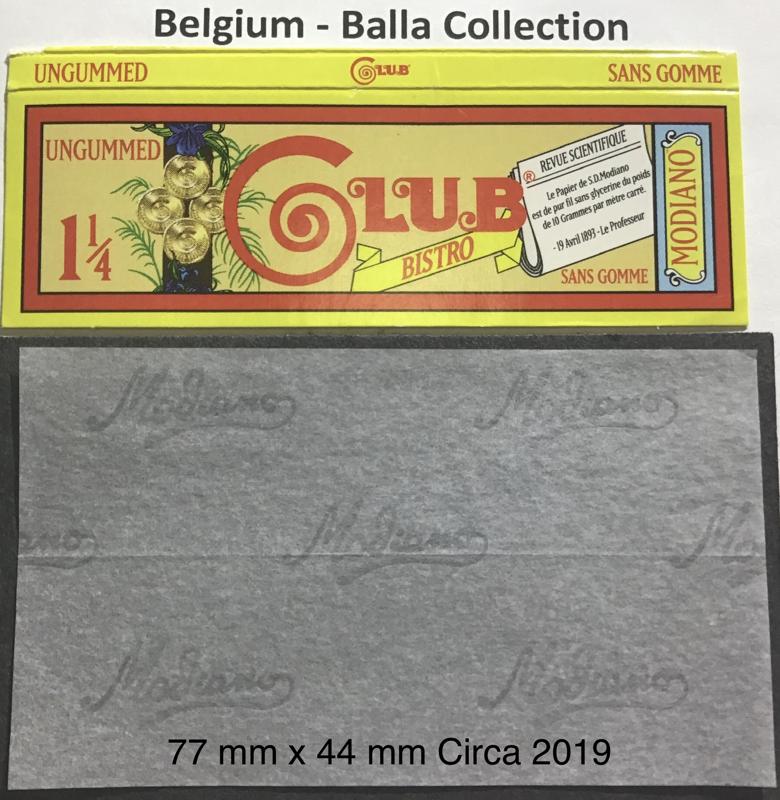 Belgium Club 1.b 77 x 45 Bistro 50 Pk Watermark Modiano