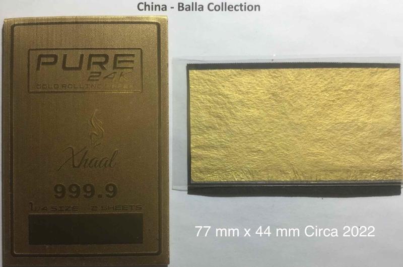 China Pure 24K 999.9 Xhale 1.a Gold 77 x 44 - 2 Pk