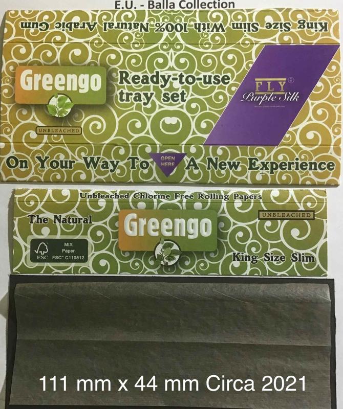 E.U. Greengo 1.D 111 x 44 Unbleached KS Slim 33 pk + Silk Tips + Tray Watermark Greengo