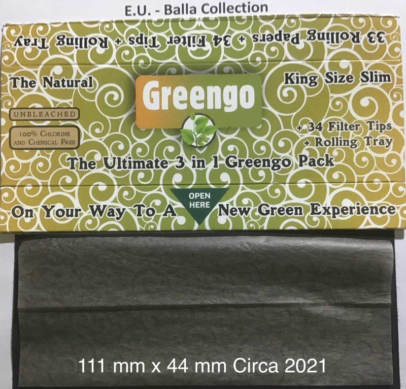 E.U. Greengo 1.c 111 x 44 Unbleached KS Slim 33 pk +Tips +Tray Watermark Greengo