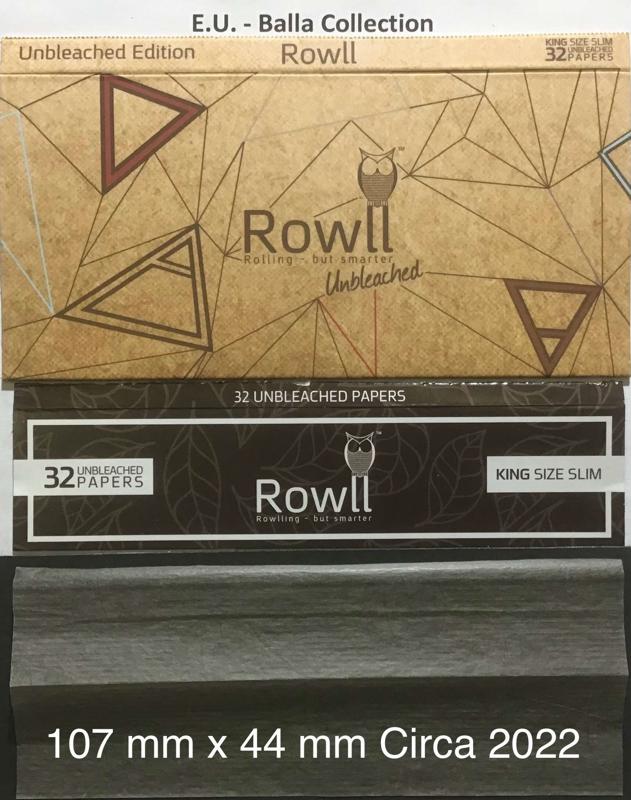 E.U. Rowll 1.b 107 x 44 KS Unbleached 32 Pk +Tips + Tray Watermark Globe