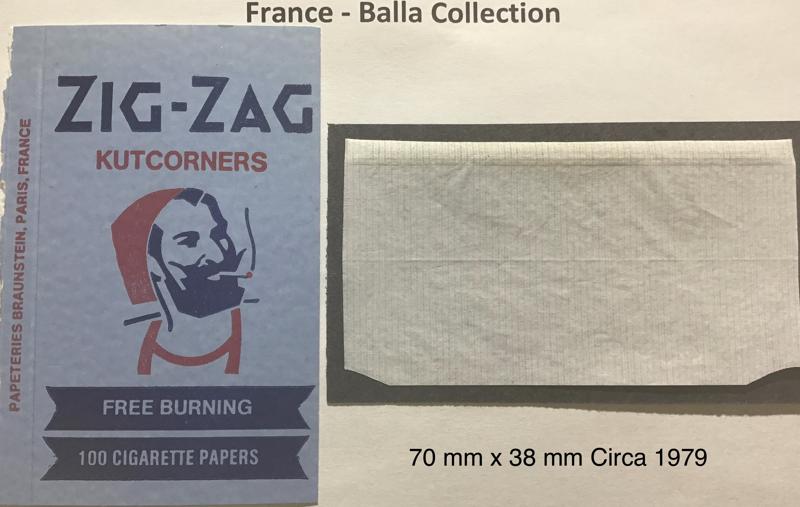 France Zig Zag Blue 1.a 70 x 38  Kutcorners 100 pk