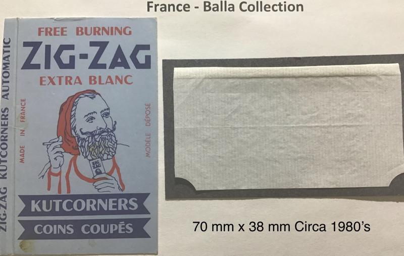 France Zig Zag Blue 1.c 70 x 38 Kutcorners