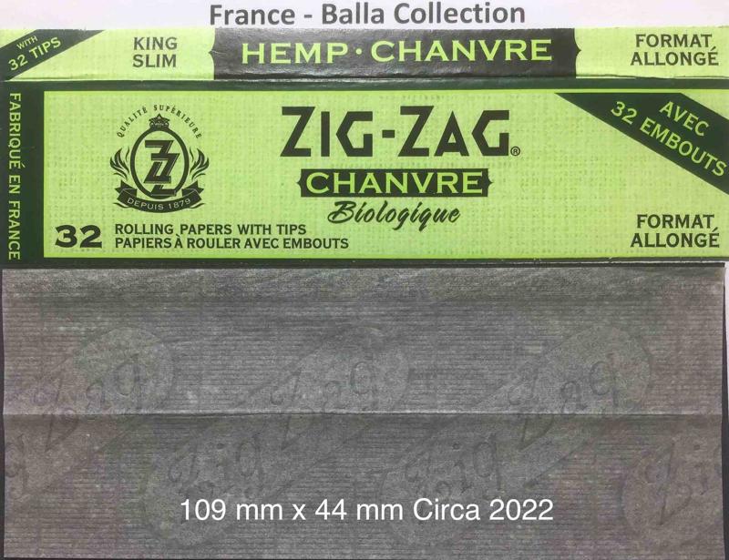 France Zig Zag Organic Hemp 1.C 109 x 44 KS Slim 32 pk + Tips Watermark Zig Zag