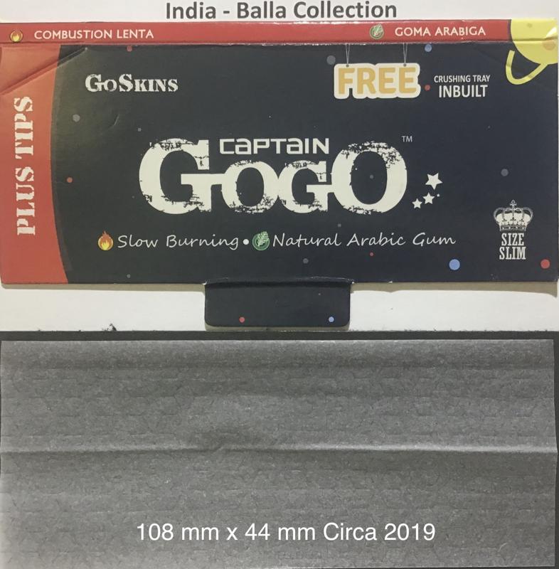 India Captian Gogo Blue & Red 1.c 108 x 44 KS Slim Go Skins 33 pk Tips + Tray Watermark GoGo