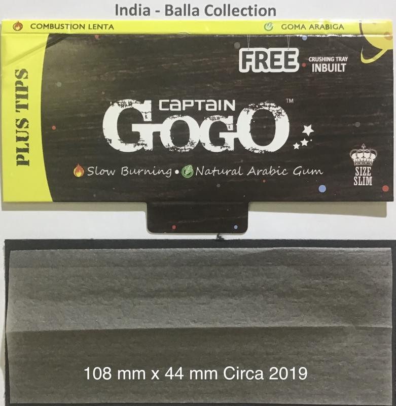 India Captian Gogo Brown 1.d 108 x 44 Go Skins KS Slim 33 pk Tips + Tray Watermark GoGo