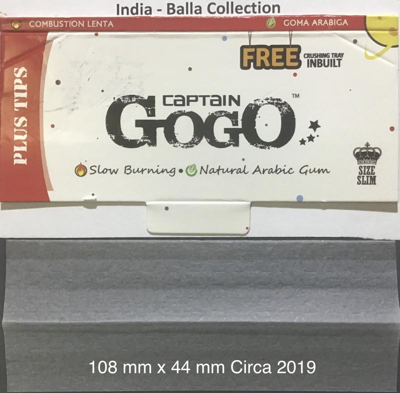 India Captian Gogo White 1.c 108 x 44 KS Slim 33 pk Tips + Tray Watermark GoGo