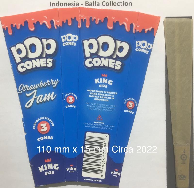 Indonesia Pop Cones 1.b Strawberry Jam 110 x 15 KS 3 pk