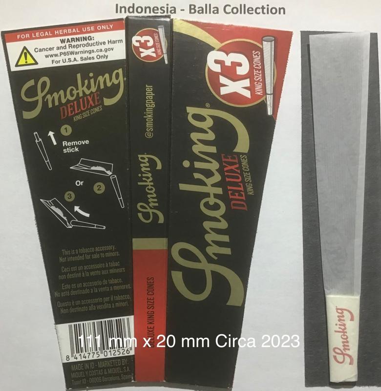 Indonesia Smoking Deluxe 1.a 111 x 20 KS 3 pk Watermark Cones