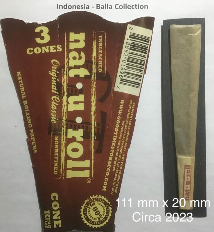 Indonesia nat u roll 1.a 111 x 20 Cones 3 Pk