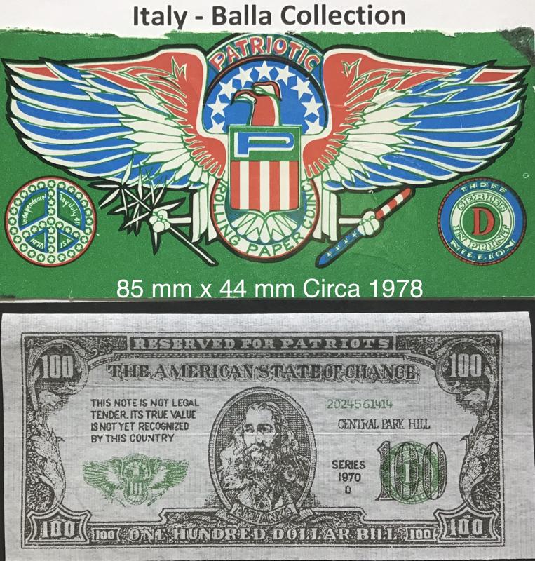 Italy Patriot $100 1.a 85 x 44