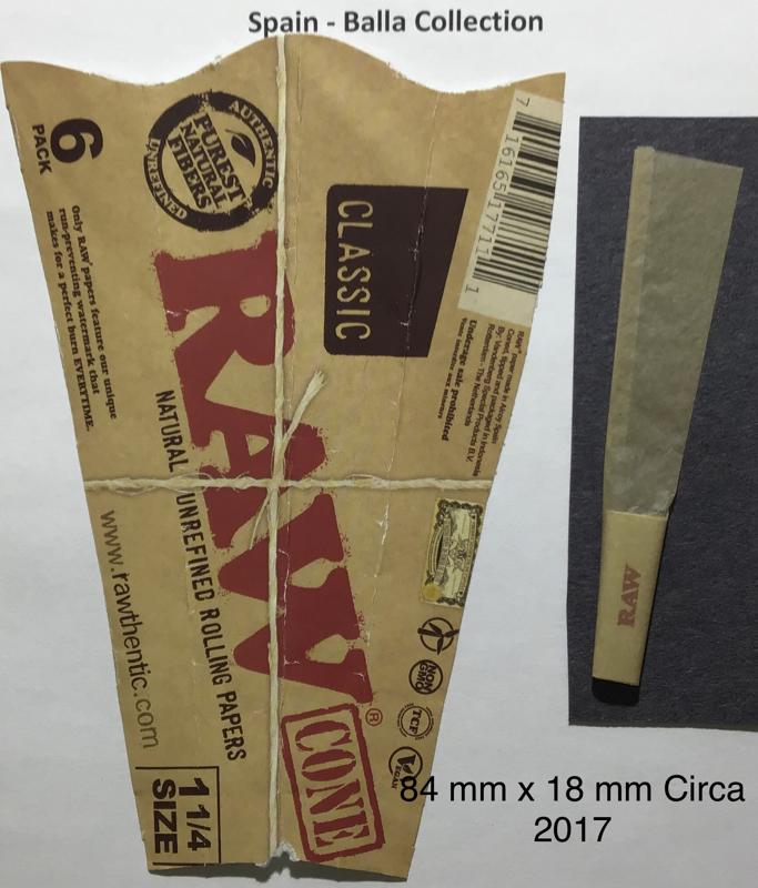 Spain Raw Classic 1.m 84 x 18 Unrefined Hemp Cones 6 pk