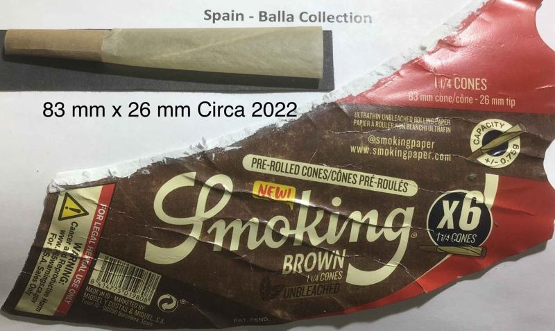 Spain Smoking Brown 1.e 83 x 26 Cones 6 Pk