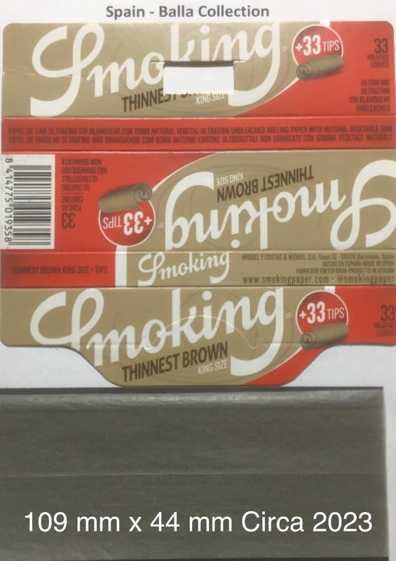 Spain Smoking Brown Thinnest 1.d 109 x 44 - 33 pk + Tips Watermark Smoking