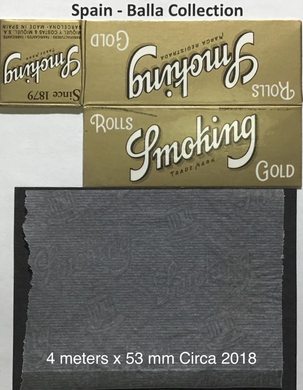 Spain Smoking Gold 1.c 5 Mtrs x 53 Box Watermark Smoking
