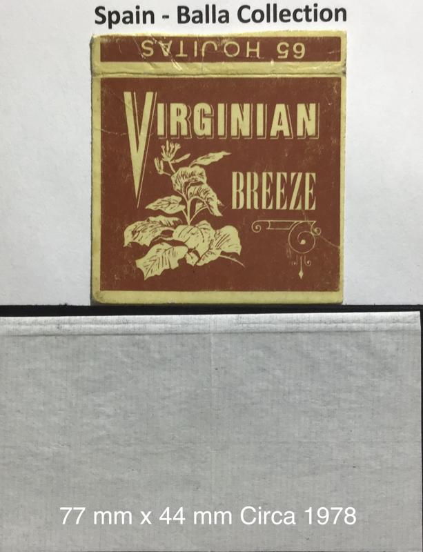 Spain Smoking Virginian Breeze 1.a 77 x 44