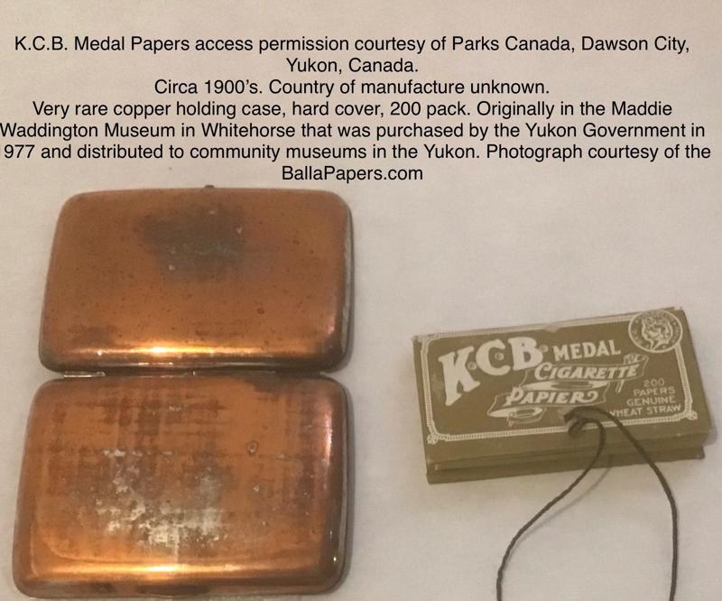 Unknown K.C.B Medal Cigarette Paper Wheat Straw 1.a 200 pk with Copper Case Circa 1900
