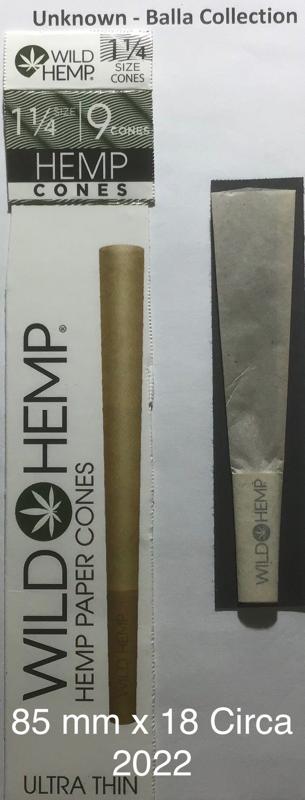 Unknown Wild Hemp 1.a 85 x 18 Hemp Ultra Thin Cones 9 Pk